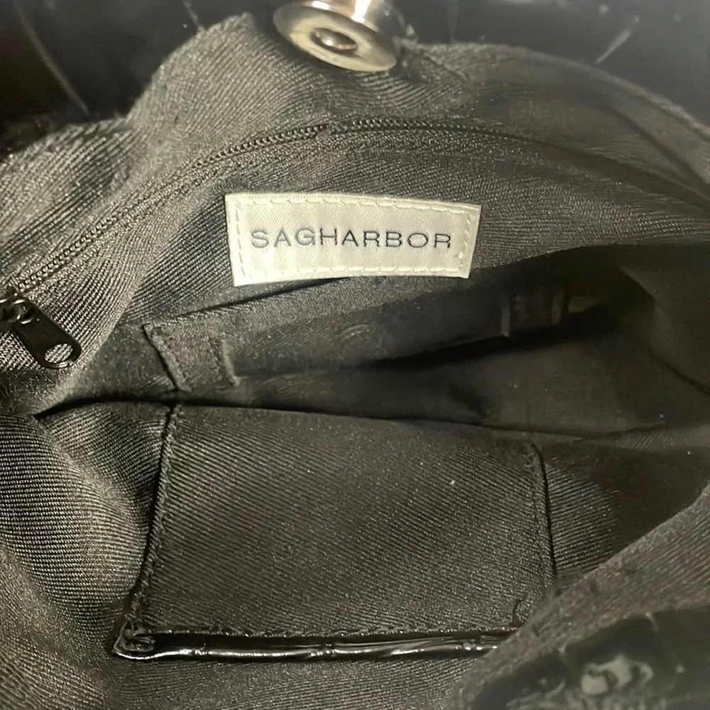 Sag Harbor Ladies Black and Gray Handbag